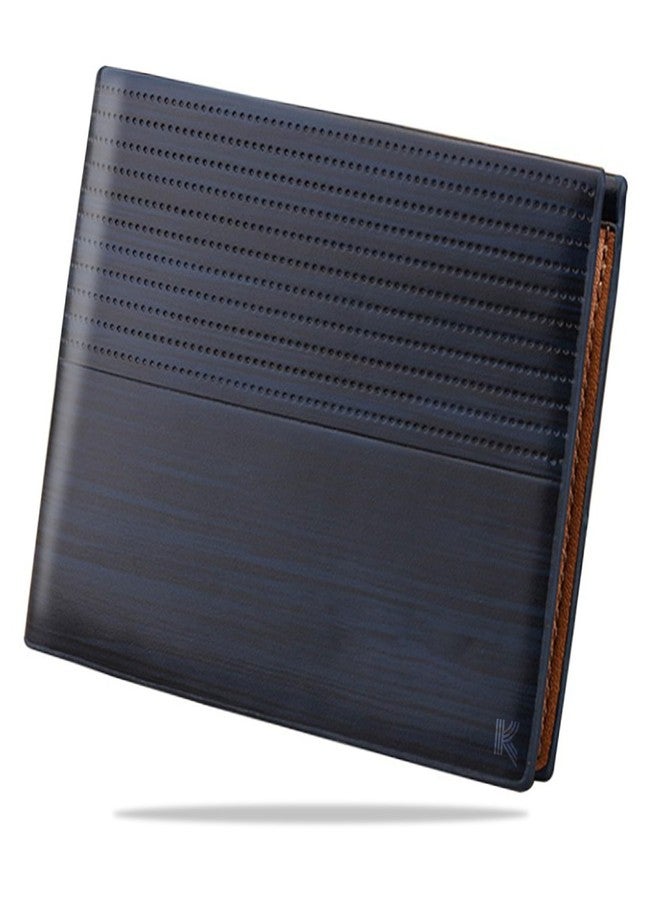 Kraptick Mens Slim Minimalist Front Pocket Wallet Purse PU Leather ID Window Card Case with Money Clip for Fashion/Travel/Office (Dark Blue) - Image 1
